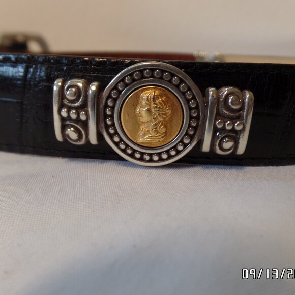 Brighton Women's Greco-Roman Leather Belt Museum Collection S21003 Beautiful Blk - Picture 8 of 16